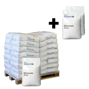 Palette Streusalz 40 x 25kg (1000kg) + 2 gratis Säcke Streusalz im Wert von €54